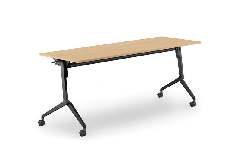 フラップ天板会議テーブル リーフライン 幕板なし・棚付(FLF-K1806MNS-6AQ12)