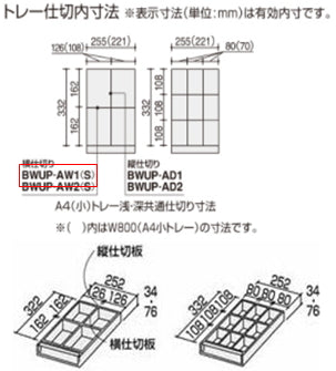コクヨ 収納庫 エディア トレー用横仕切り板 BWUP-AW1S