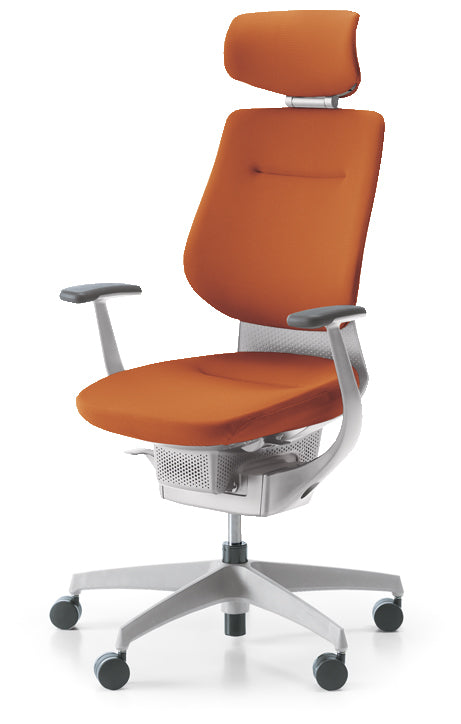 コクヨ ing ヘッドレストタイプ T型肘 ホワイトグレー本体・ホワイト樹脂脚 CR-GW3205E1 ソフトテラコッタ