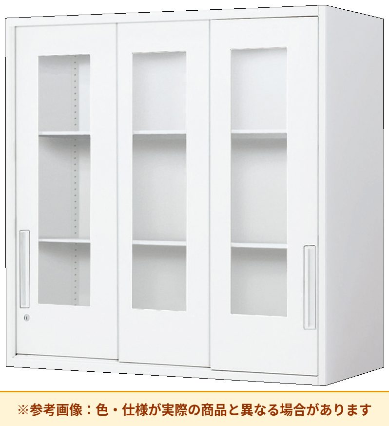コクヨ エディア<スタンダードタイプ> 両開きタイプ 本体素材:スチール 扉仕様:ガラス仕様 BWU-HGU349SSAWNN