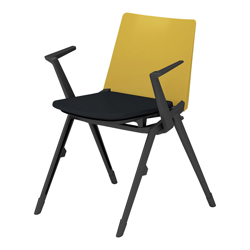 会議イス　スタッカ　固定脚　肘付（K12-B011CZ-G4B61S1）