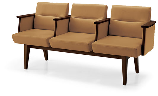 ロビーチェア　レフィナ　３人用　Ｒ無肘付ロー（NRF-L3ANH-W25YCYC1）