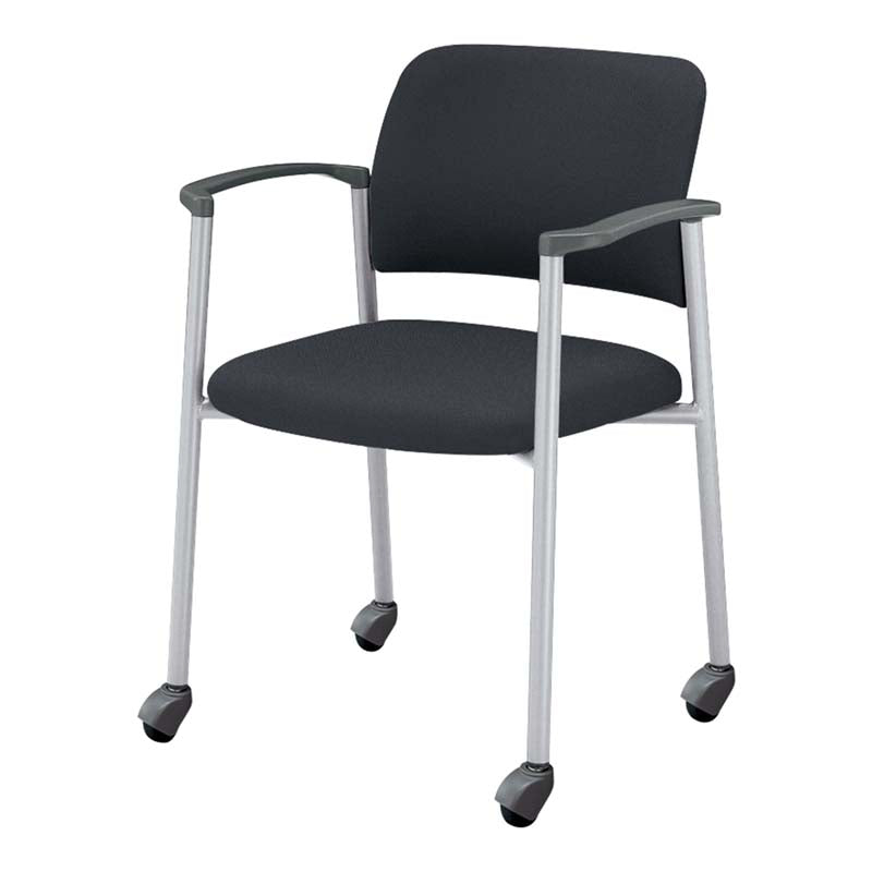 コクヨ 会議用イス 100シリーズ 肘付き 座素材：布 脚：シルバー塗装脚 CK-101CHSX