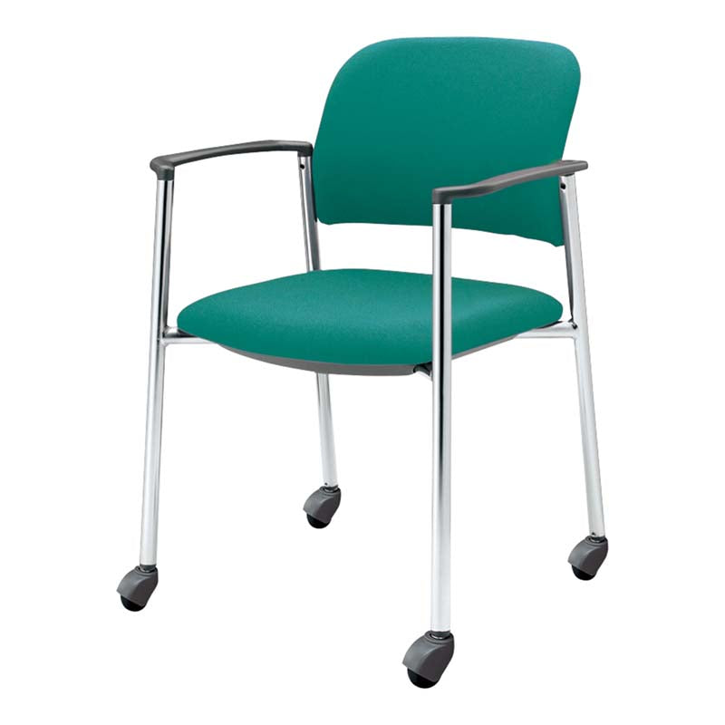コクヨ 会議用イス 100シリーズ 肘付き 座素材：布 脚：メッキ脚 CK-M101CHSX