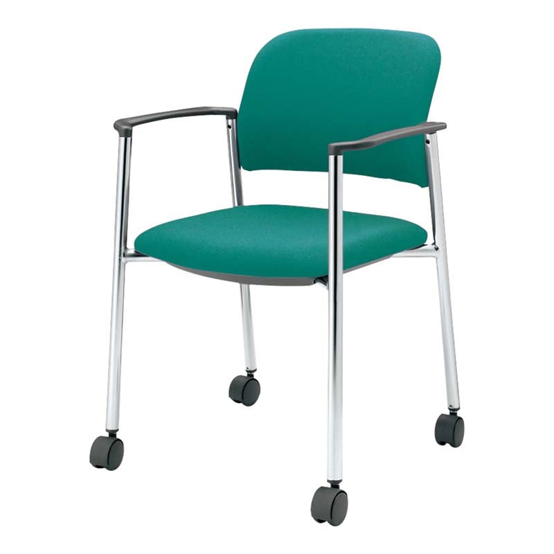 コクヨ 会議用イス 100シリーズ 肘付き 座素材：布 脚：メッキ脚 CK-M101CHSX