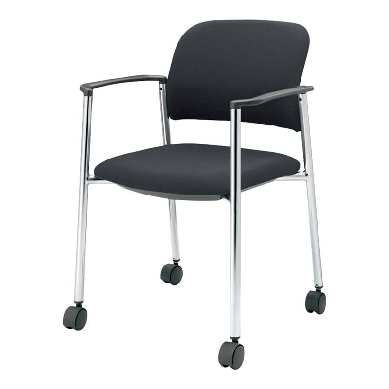 コクヨ 会議用イス 100シリーズ 肘付き 座素材：布 脚：メッキ脚 CK-M101CHSX