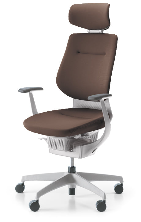 コクヨ ing ヘッドレストタイプ T型肘 ホワイトグレー本体・ホワイト樹脂脚 CR-GW3205E1 ダークグレージュ