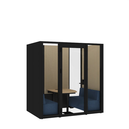 コクヨ ワークポッドテトラ 4人用ソファ 背ガラス 右側左開きドア PLP-TG2214L