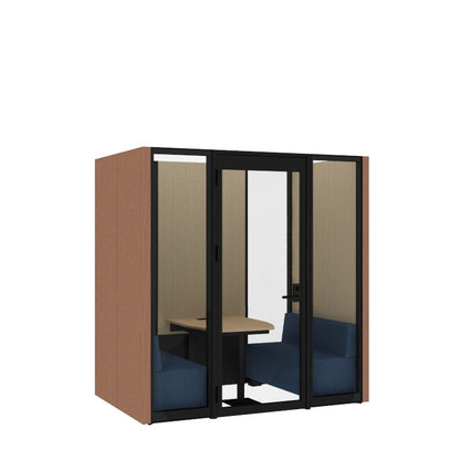 コクヨ ワークポッドテトラ 4人用ソファ 背ガラス 右側左開きドア PLP-TG2214L