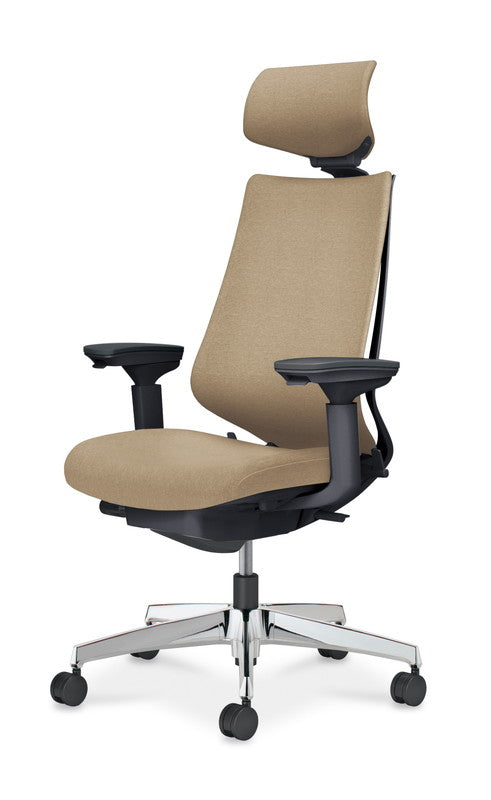 コクヨ デュオラ2 可動肘 ヘッドレスト付き 脚：アルミポリッシュ脚 ■ナイロンキャスターは、カーペットのような柔らかい床に適したキャスターです。 ※クッションフロアー上ではご使用にならないでください。床を傷つける場合があります。 C08-P330CW