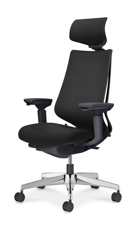 コクヨ デュオラ2 可動肘 ヘッドレスト付き 脚：アルミポリッシュ脚 ■ナイロンキャスターは、カーペットのような柔らかい床に適したキャスターです。 ※クッションフロアー上ではご使用にならないでください。床を傷つける場合があります。 C08-P330CW