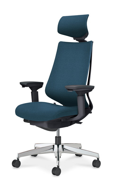 コクヨ デュオラ2 可動肘 ヘッドレスト付き 脚：アルミポリッシュ脚 ■ナイロンキャスターは、カーペットのような柔らかい床に適したキャスターです。 ※クッションフロアー上ではご使用にならないでください。床を傷つける場合があります。 C08-P330CW