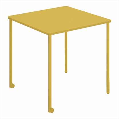 コクヨ Any Table 正方形。オリーブイエロー。750×750×高さ720mm、2本キャスター脚。品番：TAN-MS0707M1-1S1S1。Office Design Paletteの品番対応画像。