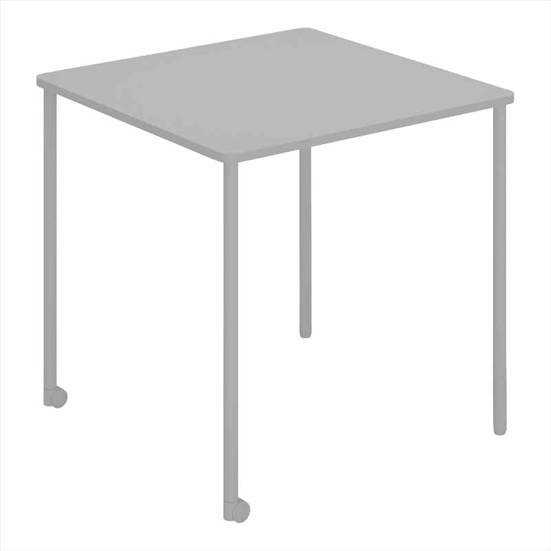 コクヨ Any Table 正方形。ライトグレー。750×750×高さ720mm、2本キャスター脚。品番：TAN-MS0707M1-2A2A1。Office Design Paletteの品番対応画像。