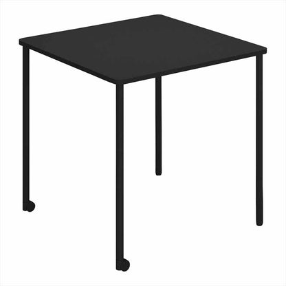 コクヨ Any Table 正方形。ブラック。750×750×高さ720mm、2本キャスター脚。品番：TAN-MS0707M1-6A6A1。Office Design Paletteの品番対応画像。