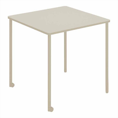 コクヨ Any Table 正方形。ホワイトブラウン。750×750×高さ720mm、2本キャスター脚。品番：TAN-MS0707M1-M1M11。Office Design Paletteの品番対応画像。