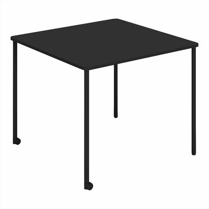 コクヨ Any Table 正方形。ブラック。900×900×高さ720mm、2本キャスター脚。品番：TAN-MS0909M1-6A6A1。Office Design Paletteの品番対応画像。