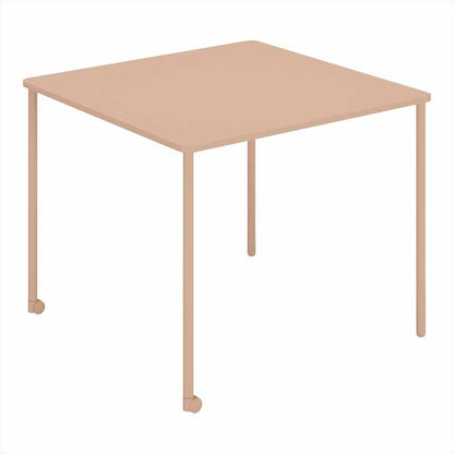 コクヨ Any Table 正方形。アッシュピンク。900×900×高さ720mm、2本キャスター脚。品番：TAN-MS0909M1-9G9G1。Office Design Paletteの品番対応画像。