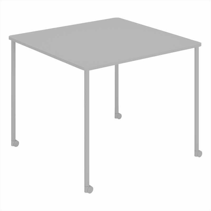 コクヨ Any Table 正方形。ライトグレー。900×900×高さ720mm、4本キャスター脚。品番：TAN-MS0909MC-2A2A1。Office Design Paletteの品番対応画像。