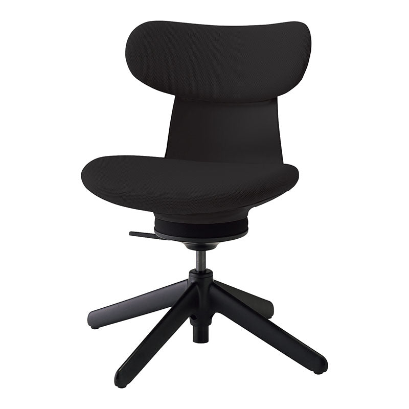 コクヨ ingLIFE 背クッション 布張り 肘なし 4本脚。背：ブラック、座：ブラック。品番：C05-B10CCL-BKB6B61。