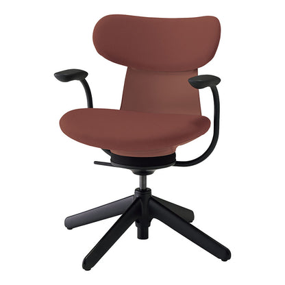 コクヨ ingLIFE 背クッション 布張り 肘付き 4本脚。背：ブリックレッド、座：ブリックレッド。品番：C05-B11CCL-AJAJAJ1。
