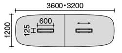 コクヨ ラウンジテーブル サイビLX カンファレンスタイプ XLX-KW3612MB