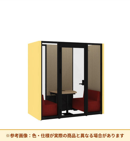 コクヨ ワークポッドテトラ 2人用ソファ 背ガラス 右側左開きドア PLP-TG2211L