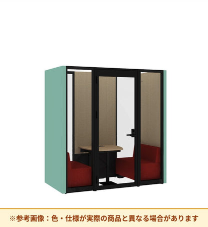 コクヨ ワークポッドテトラ 2人用ソファ 背ガラス 右側左開きドア PLP-TG2211L