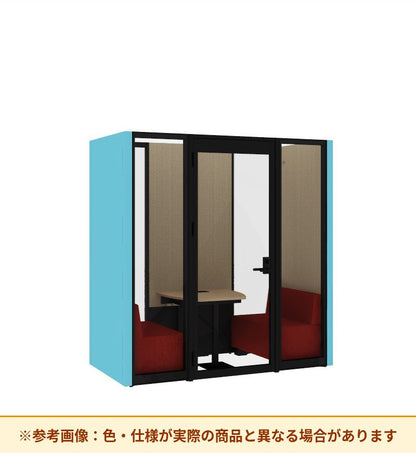 コクヨ ワークポッドテトラ 2人用ソファ 背ガラス 右側左開きドア PLP-TG2211L