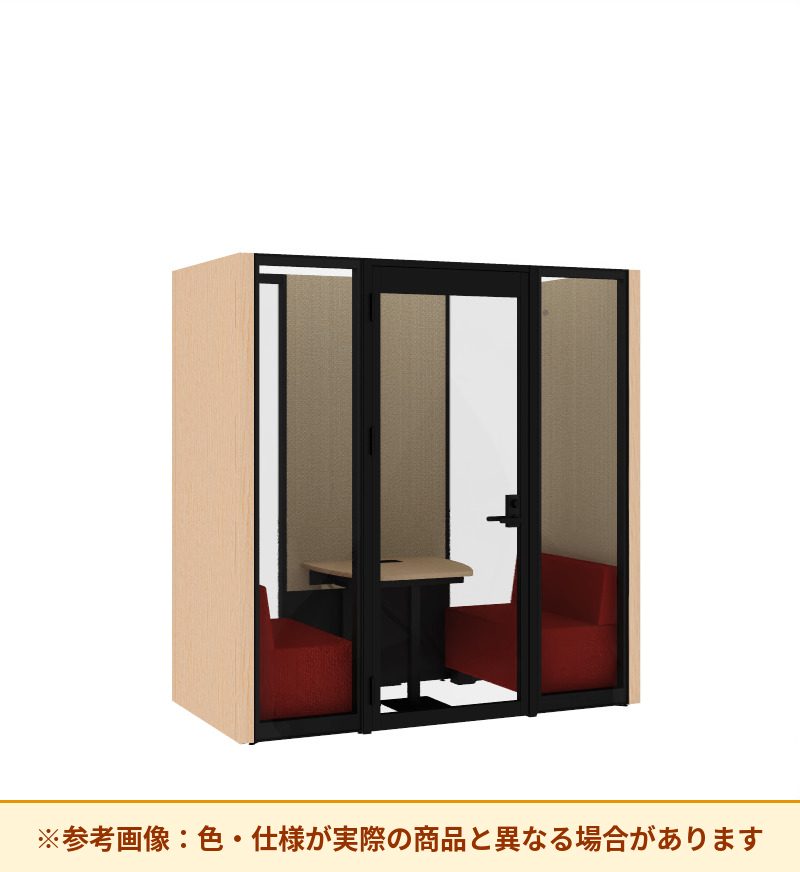 コクヨ ワークポッドテトラ 2人用ソファ 背ガラス 右側左開きドア PLP-TG2211L
