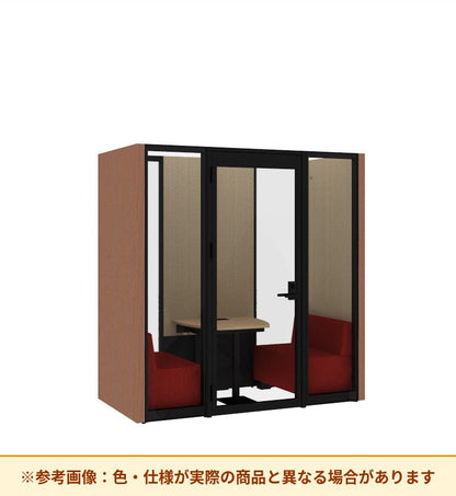コクヨ ワークポッドテトラ 2人用ソファ 背ガラス 右側左開きドア PLP-TG2211L