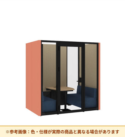 コクヨ ワークポッドテトラ 4人用ソファ 背ガラス 右側左開きドア PLP-TG2214L