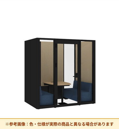 コクヨ ワークポッドテトラ 4人用ソファ 背ガラス 右側左開きドア PLP-TG2214L