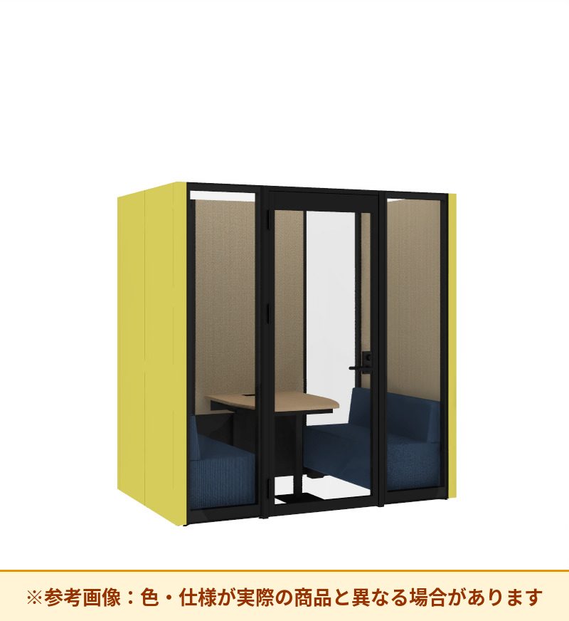 コクヨ ワークポッドテトラ 4人用ソファ 背ガラス 右側左開きドア PLP-TG2214L