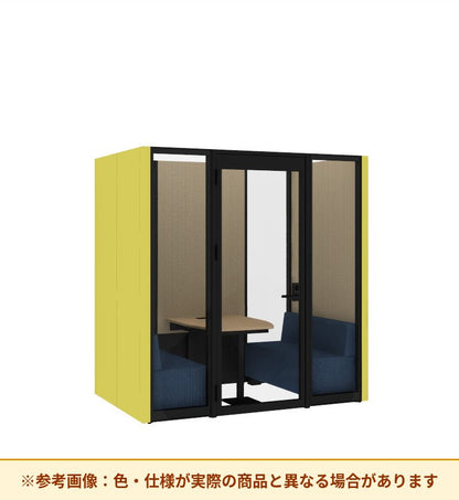 コクヨ ワークポッドテトラ 4人用ソファ 背ガラス 右側左開きドア PLP-TG2214L