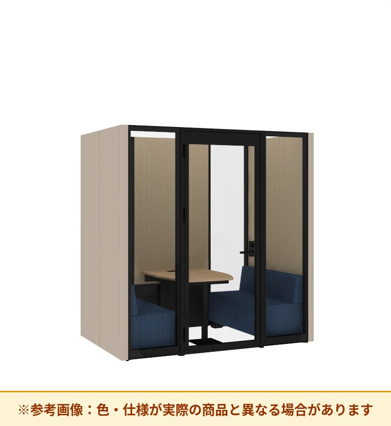 コクヨ ワークポッドテトラ 4人用ソファ 背ガラス 右側左開きドア PLP-TG2214L