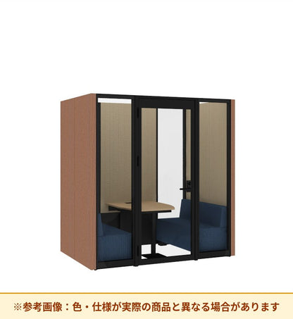コクヨ ワークポッドテトラ 4人用ソファ 背ガラス 右側左開きドア PLP-TG2214L