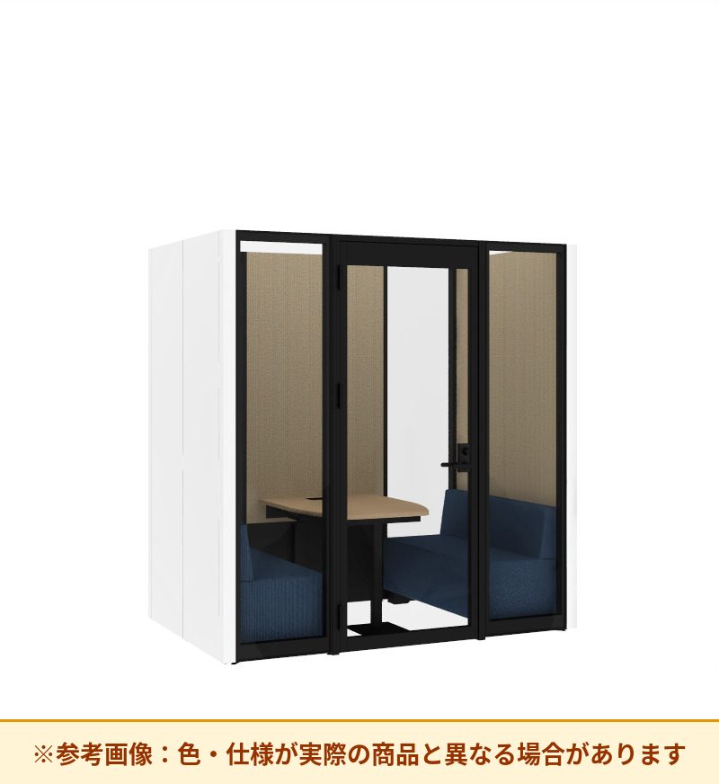 コクヨ ワークポッドテトラ 4人用ソファ 背ガラス 右側左開きドア PLP-TG2214L