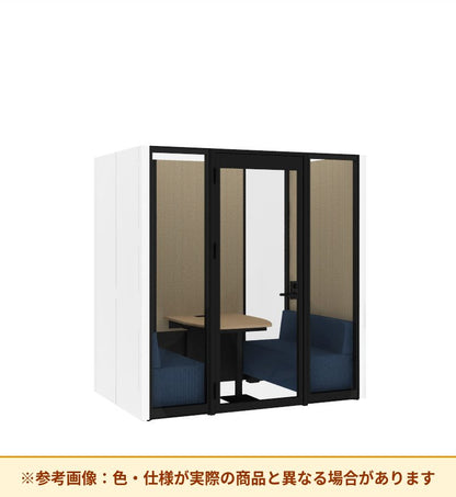 コクヨ ワークポッドテトラ 4人用ソファ 背ガラス 右側左開きドア PLP-TG2214L