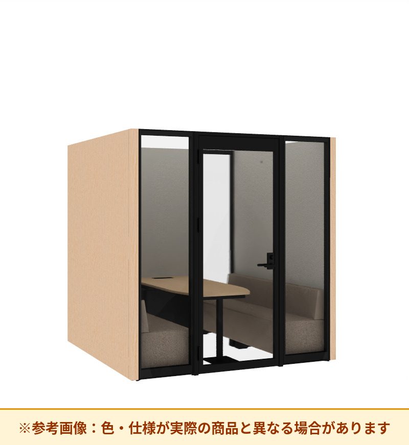 コクヨ ワークポッドテトラ 6人用ソファ 背ガラス 右側左開きドア PLP-TG2222L