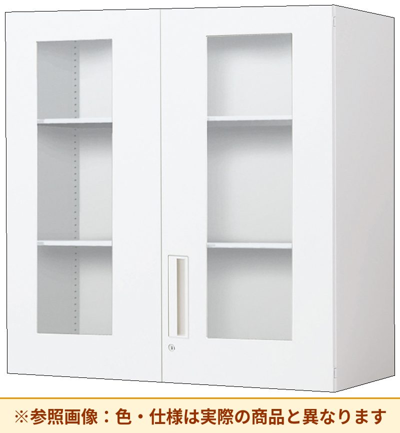 コクヨ エディア＜スタンダードタイプ＞ 両開きタイプ 本体素材：スチール 扉仕様：ガラス仕様 BWU-SGU49SSAWN